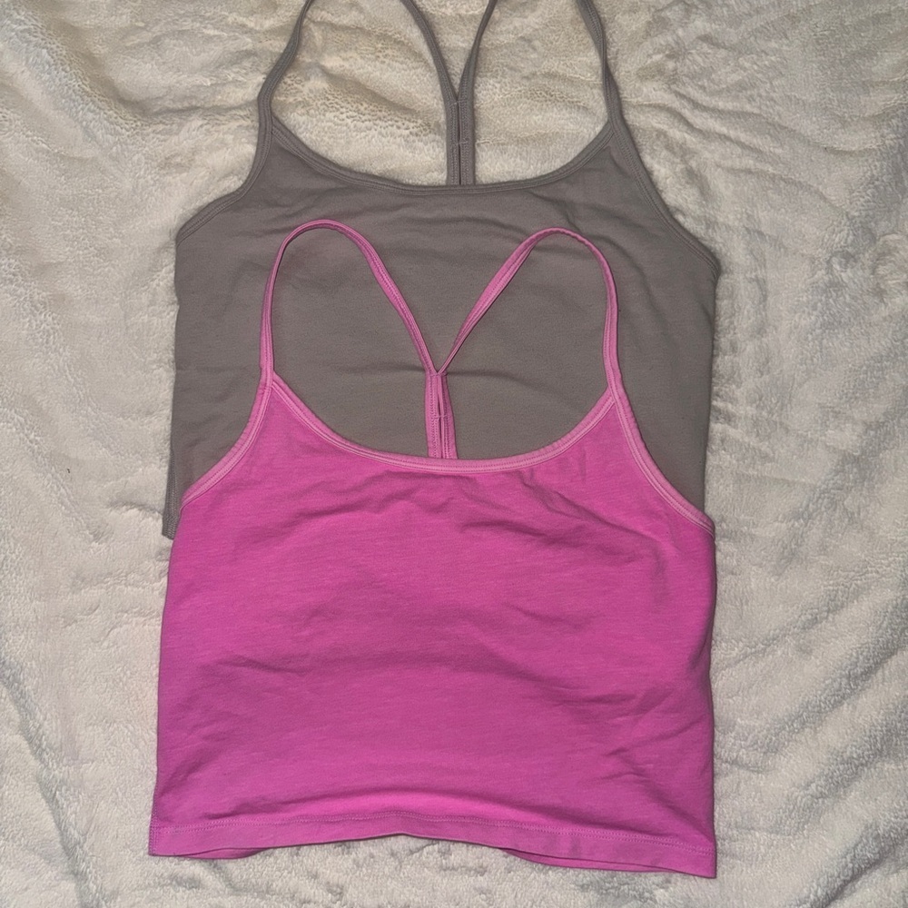 PINK Victoria's Secret Gray, White, and Pink Cropped Camisole Set of 3 - Picture 6 of 10